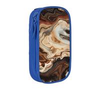 JCVOTREL Marble Mixed Brown Printed Pencil Case - Large-Capacity Stationery Bag Pen Pouch Holder with Zipper for School Travel Office, One Size