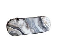 JCVOTREL Marble Mural Printed Leather Pen Pencil Case - Stationery Bag Pencil Pouch Holder with Zipper for School Travel Office