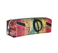 JCVOTREL Music Note Printed Pencil Case - Leather Stationery Bag Pen Pouch Holder with Zipper for School Travel Office