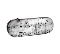 JCVOTREL Music Notes Print Printed Leather Pen Pencil Case - Stationery Bag Pencil Pouch Holder with Zipper for School Travel Office