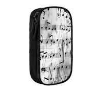 JCVOTREL Music Notes Print Printed Pencil Case - Large-Capacity Stationery Bag Pen Pouch Holder with Zipper for School Travel Office, One Size