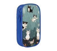 JCVOTREL Raining Cats & Dogs Printed Pencil Case - Large-Capacity Stationery Bag Pen Pouch Holder with Zipper for School Travel Office, One Size