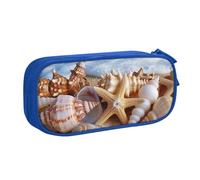 JCVOTREL Shells On The Beach Printed Pencil Case - Large-Capacity Stationery Bag Pen Pouch Holder with Zipper for School Travel Office, One Size