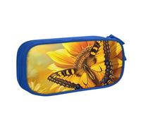 JCVOTREL Sunflower Butterfly Sunny Printed Pencil Case - Large-Capacity Stationery Bag Pen Pouch Holder with Zipper for School Travel Office, One Size