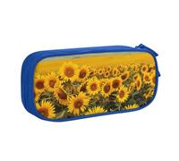 JCVOTREL Sunflower Field Printed Pencil Case - Large-Capacity Stationery Bag Pen Pouch Holder with Zipper for School Travel Office, One Size