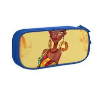 JCVOTREL Traditional African Girl Painting Printed Pencil Case - Large-Capacity Stationery Bag Pen Pouch Holder with Zipper for School Travel Office, One Size