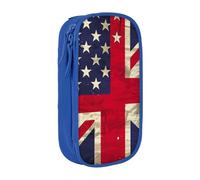 JCVOTREL USA UK Flag Printed Pencil Case - Large-Capacity Stationery Bag Pen Pouch Holder with Zipper for School Travel Office, One Size