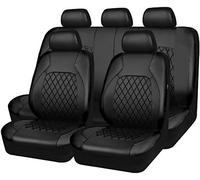 JCVT Car Seat Cover Full Sets for MG ZS EV 2017 2018 2019 2020 2021 2022, Leather Waterproof NonSlip Front Rear Protectors Interior Accessories,A/Black