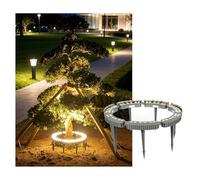 JCWGLY DC24V Ring Tree Lights Outdoor with Transformer, IP65 Waterproof, 48W-96W LED Landscape Spotlights for Courtyards, Gardens, and Villas(White Light,7 Lights)
