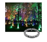 JCWGLY Flexible Adjustable Tree Ring Light, All Weather IP65 Waterproof Tree Spotlight, Red/Yellow/Blue/Green LED Landscape Lamp for Outdoor Garden Tree Decoration (Green,AC220V 7 Lights)