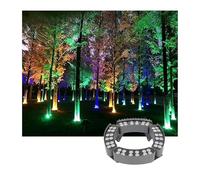 JCWGLY Flexible Adjustable Tree Ring Light, All Weather IP65 Waterproof Tree Spotlight, Red/Yellow/Blue/Green LED Landscape Lamp for Outdoor Garden Tree Decoration (Red,AC110V 4 Lights)