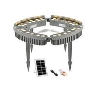 JCWGLY Solar Palm Tree Lights Outdoor Waterproof Landscape Spotlight 48-96W LED Ring Light for Trees, Plants, Gardens, and Yard Lighting(Yellow Light,4 Lights)