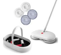 jcwwolk Cordless Electric Spin Mop, Portable Rechargeable Mop, With Water Function, Self-cleaning Base, 290ml Tank, Equipped 4 Floor Scrubber Pads, For Wooden, Marble, Tile Floor