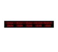 jcwwolk Digital Led World Time Clock, Cities World Time Zones Clock, Multi Time Zone Office Clock, Brightness Adjustable, City Can Be Changed, For Multinational Enterprises Hotels Office 5 time zone
