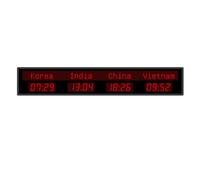 jcwwolk Digital Led World Time Clock, Cities World Time Zones Clock, Multi Time Zone Office Clock, Brightness Adjustable, City Can Be Changed, For Multinational Enterprises Hotels Office 4 time zone