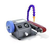 jcwwolk Mini Wet/Dry Belt Knife Sharpener, Adjustable Speed Sharpening Machine, 0-13000 R/min, with Digital Display, 10 Sanding Belts, for Knives, Woodworking, Metal, and DIY Projects