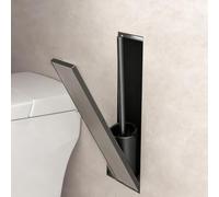 jcwwolk Recessed Toilet Brush Holder, 304 Stainless Steel Hidden Brush, One-touch Pop-up, With Elastic Lock, Space Saving, For Bathroom Renovation Hotels