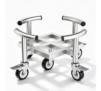 jcwwolk Stainless Steel Rolling Plant Stand, Heavy Duty Movable Base, with 5 Casters, Adjustable Inner Diameter, Load 200-300kg, for Gardening, Kitchen, Industry