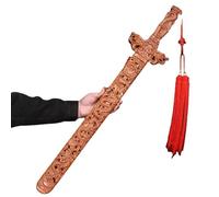 Chinese traditional mahogany sword wooden sword to ward off evil Taoist magic weapon wood carving Oriental mysterious power hand-carved ornament decoration I Ching model props,80