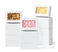 JCXGRVC 100PCS 3.5"x2.36"x1.2" White Soap Boxes, Homemade Soap Packaging Gift Boxes with Window, Small Gift Bakery Boxes for Macarons, Cookies & Candies, Wedding & Birthday Party Favors