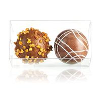 JCXGRVC 45 Pack 3.1"X1.5"X1.5" Clear Truffle Boxes Chocolate Boxes Candy Gift Box Small Bakery Treat Truffle Wrappers for 2 Truffles Weddings Birthday Christmas Mother's Father's Day Parties