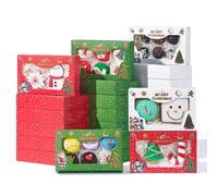 JCXGRVC 48 Pack 7x4.3x1.5Inch Christmas Cookie Gift Boxes with 3 Styles Clear Window Ideal for Packaging Cookie Macaron Cake Pop Chocolate Truffles Donut Pie Treat Bakery Boxes for Gift-Giving