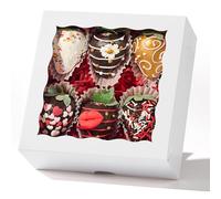 JCXGRVC 55pcs 6"x6"x2½ Bakery Boxes with Window Cookie Boxes Small Cake Boxes Macaron Boxes Pie Boxes Truffle Chocolate Boxes