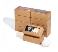 JCXGRVC small treat boxes with window - 35pcs candy box for chocolate & bakery treats - 4.17 x 2.16 x 1.37 inches small bakery boxes