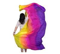 JCXIOC Belly Dancing Shawl Veil Belly Dance Silk Veils Hand Thrown Scarf Shawl Gradient 200cm 250cm 270cm 300cm(Color 12,300cmx114cm)