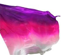 JCXIOC Belly Dancing Shawl Veil Belly Dance Veils For Dancer Gradient Hand Scarf 250x114cm Silk Flowy Props Multi Colorful Flowy Light(Color 12,250x114cm)