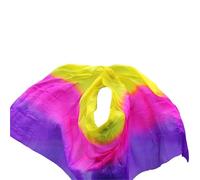 JCXIOC Belly Dancing Shawl Veil Veil Belly Dance Accessories 5mm Thin Hand Dyed Gradient Color Popular Belly Dance Silk Veil(Color 8,250x114cm)