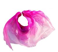 JCXIOC Belly Dancing Shawl Veil Veil Belly Dance Accessories 5mm Thin Hand Dyed Gradient Color Popular Belly Dance Silk Veil(Color 4,270x114cm)