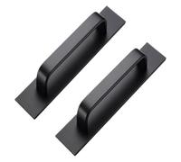 JCXIOC Kitchen Cabinet Pulls 10PCS Self Adhesive Cabinet Handle Aluminium Drawer Push Pull(Black)
