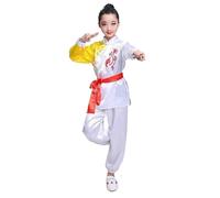 JCXIOC Kung Fu Uniform Kung Fu Uniform Traditional Martial Arts Clothes Girls Boys Stage Costume Set(Color 1,130CM)