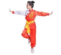 JCXIOC Kung Fu Uniform Kung Fu Uniform Traditional Martial Arts Clothes Girls Boys Stage Costume Set(Color 3,130CM)