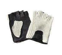 JCXIOC Leather Driving Gloves Leather Gloves Men Chic Motorcycle Semi-Finger Mittens Male Knitted Outdoor Cycling Riding Fingerless(Color 2,XL(Palm 23-24.5))
