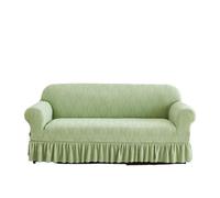 JCXIOC Skirt Sofa Cover 1PC Jacquard Sofa Cover with Skirt Can Be Easily Removed Couch Protector of Bench with Armrest Plant Pattern(Green,1 Seater)
