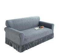 JCXIOC Skirt Sofa Cover Jacquard Stretch Sofa Skirt Cover 1/2/3/4 People Dustproof Decoration Suitable for Hotel Bedroom Living Room(Light grey,2 Seat)