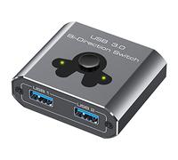 JCYMELE USB 3.0 Switch, Bi-Directional USB Splitter 2 in 1 Out Selector Switch 2 Computers Sharing Keyboard Mouse Scanner Printer Compatible with Mac Windows Linux