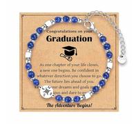 JczR.Y Compass Bracelet Graduation Bracelet Class of 2024 for Him Her Natural Gemstone Graduation Bracelet High School College Graduation Gifts for Classmate Student Friends Inspirational Jewelry, 1