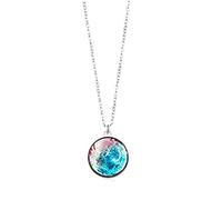 JczR.Y Eight Planets Necklace Pendent Double-Sided Glass Ball Universe Galaxy Solar System Guardian Stars Necklace for Women