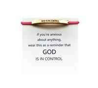JczR.Y God Is In Control Bracelet Stainless Steel Tube Inspirational Bracelet Adjustable Handmade Braided Wrap Tube God Bracelet for Women Men Couple Friendship Bracelet BFF Jewelry Gifts, Adjustable