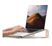 JCZT Aluminum Laptop Stand, Notebook Stand with Wrist Rest, Ergonomic Detachable Laptop Mount, Computer Stand Compatible with 10-17'' All Laptops Such as MacBook Air Pro/HP/Dell/Lenovo, Gold