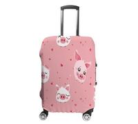 JCZVQPAB Luggage Cover with Pig Elastic Suitcase Cover, Double-Sided, Cute, Pig Print Luggage Cover, for Children and Adults, R1, M(22-24in), Suitcase cover