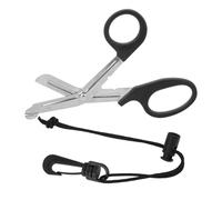 JD-918 Diving Scissors, 420 Stainless Steel Underwater Shears with Safety Hook Anti Loss Rope Multi Purpose Fishing Net Cutter for Scuba Snorkeling Emergency Escape