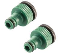 JD Brands 2-in-1 Garden Hose Tap Connector - 3/4" & 1/2" BSP Threaded Outdoor Faucet Adapter (2 Pack) | Universal Plastic Hose Fitting for Garden Taps & Irrigation Systems