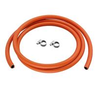 JD Brands 2m LPG Gas Hose - 8mm Internal Bore for Butane & Propane with 2 Hose Clips - Ideal for BBQs, Heaters & Outdoor Appliances