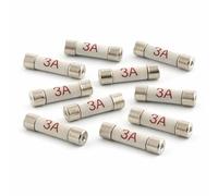 JD Brands 3A Fuse 10 Pack | 3 Amp BS1362 Plug Fuses | Ceramic Cartridge Fuses for UK Plugs