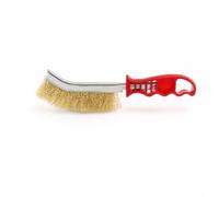 JD Brands Brass Plated Steel Wire Brush with Plastic Handle | Heavy Duty Cleaning Brush | Rust, Paint & Corrosion Removal Tool (1 Pack)