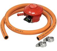 JD Brands Patio Gas Regulator 27mm Clip On with Hose & 2 Clips - Compatible with Calor & Flogas Propane Tanks for BBQs, Heaters & Outdoor Equipment (3 Meter Hose)